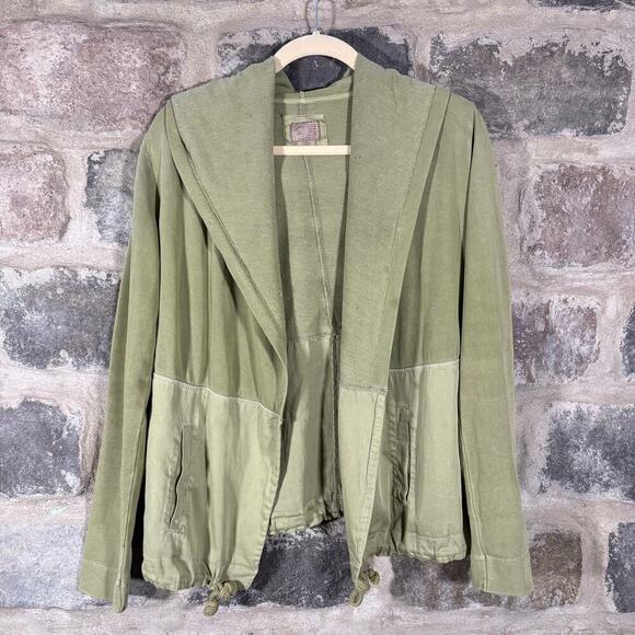 Anthropologie Postmark Anorak Hoodie Cardigan Sweater Woman's XS Green Oversized - Picture 1 of 12